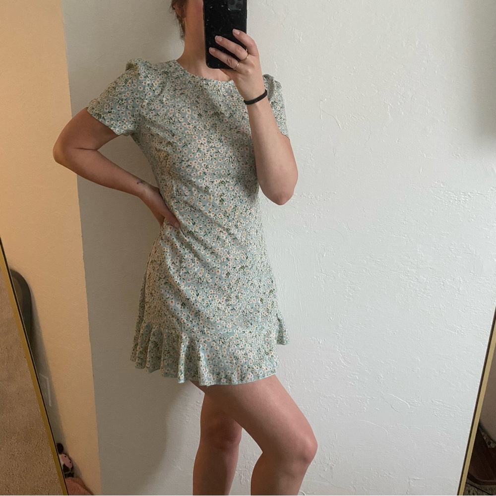 NWOT Floral Green Dress